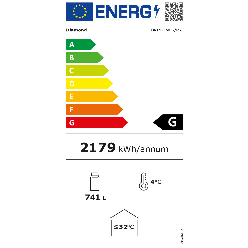 Image Vitrinekast positieve T°, geventileerd, 760L., 2 schuifdeuren, met lichtbak 1