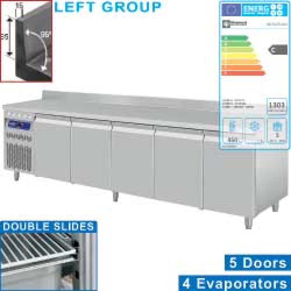 Image Geventileerde koeltafel "muraal", 5 deuren GN 1/1, 700 Lit. groep aan linkerkant 0