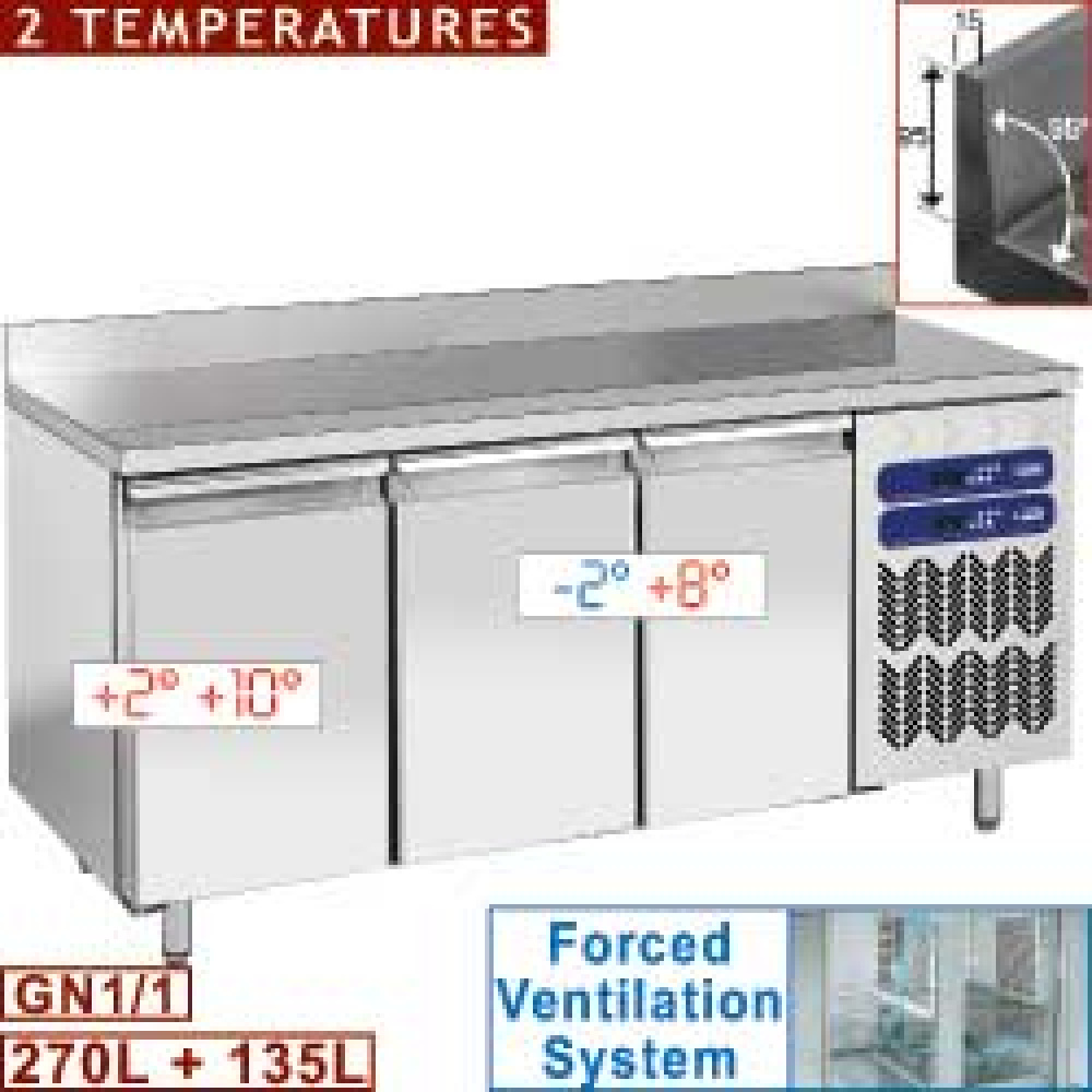 Image Koeltafel geventileerd , 2 temperaturen "muraal", 3 deuren GN 1/1, 405Lit. 0