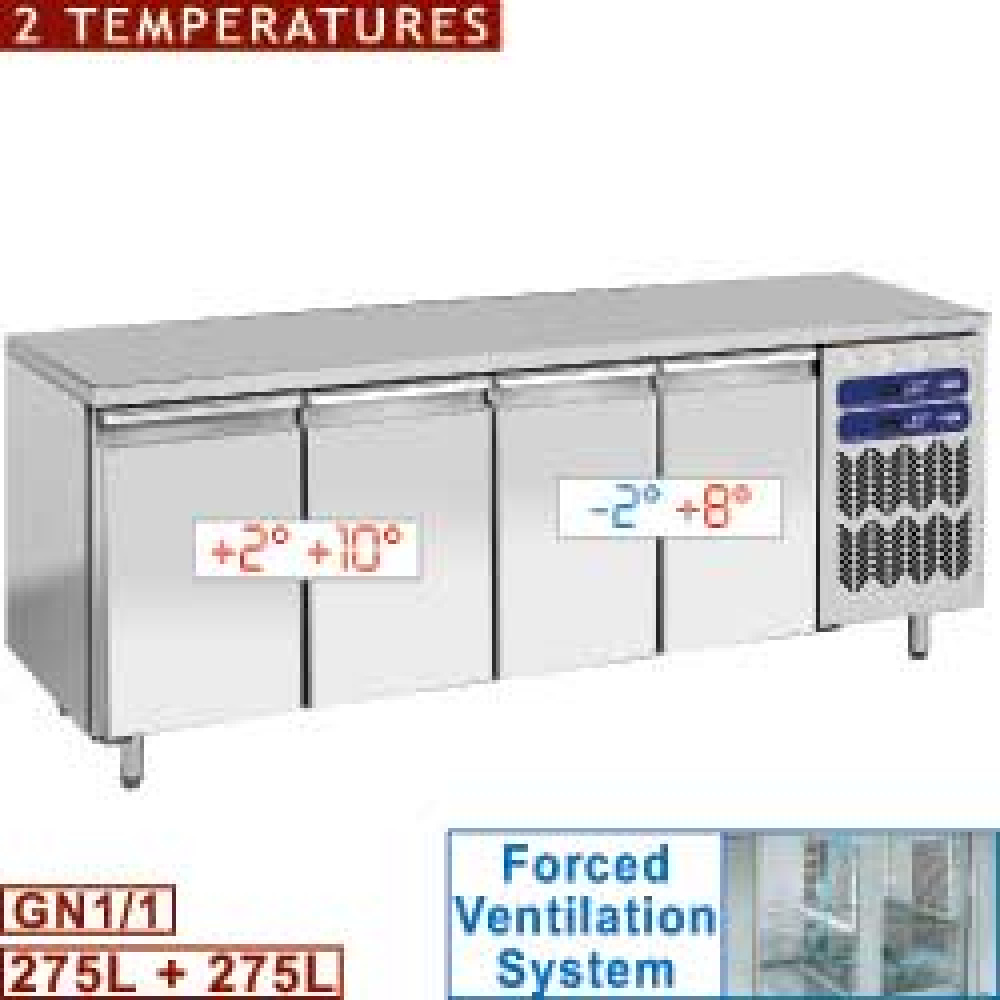 Image Geventileerde koeltafel, 2 temperaturen, 4 deuren GN 1/1 0