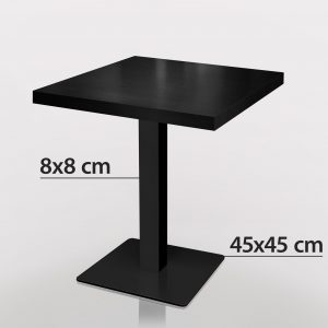 Zwart horeca tafel met zwart onderstel