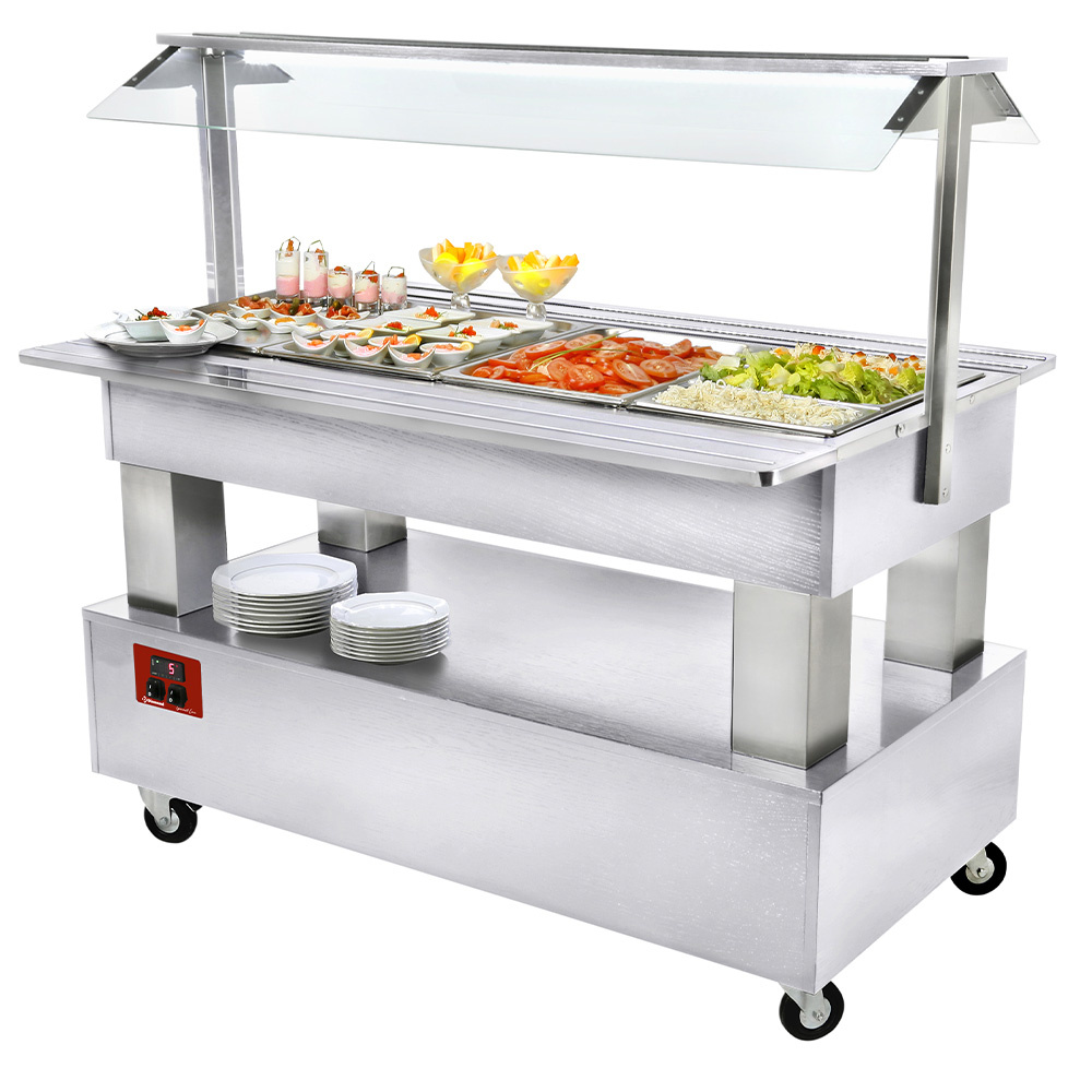 Image Buffet - Salad bar, gekoeld, 4x GN 1/1-150 (wit hout) 0