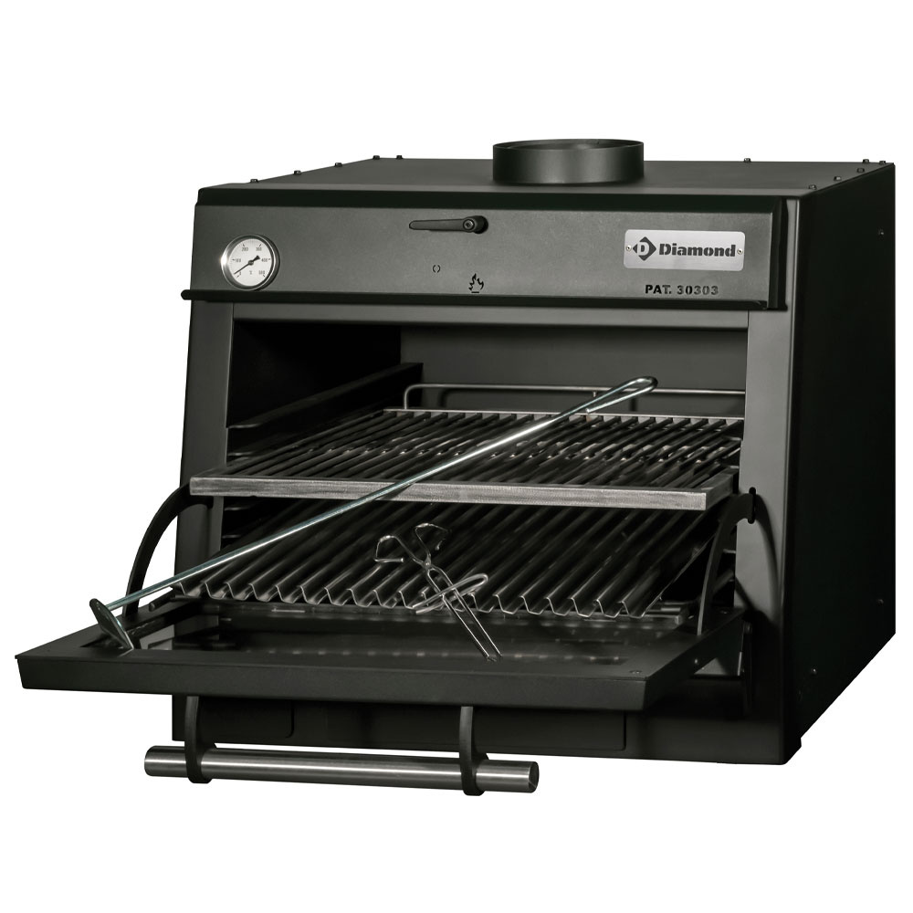 Image Houtskooloven-BBQ, GN 1/1 (60 Kg/h)/Zwart 0