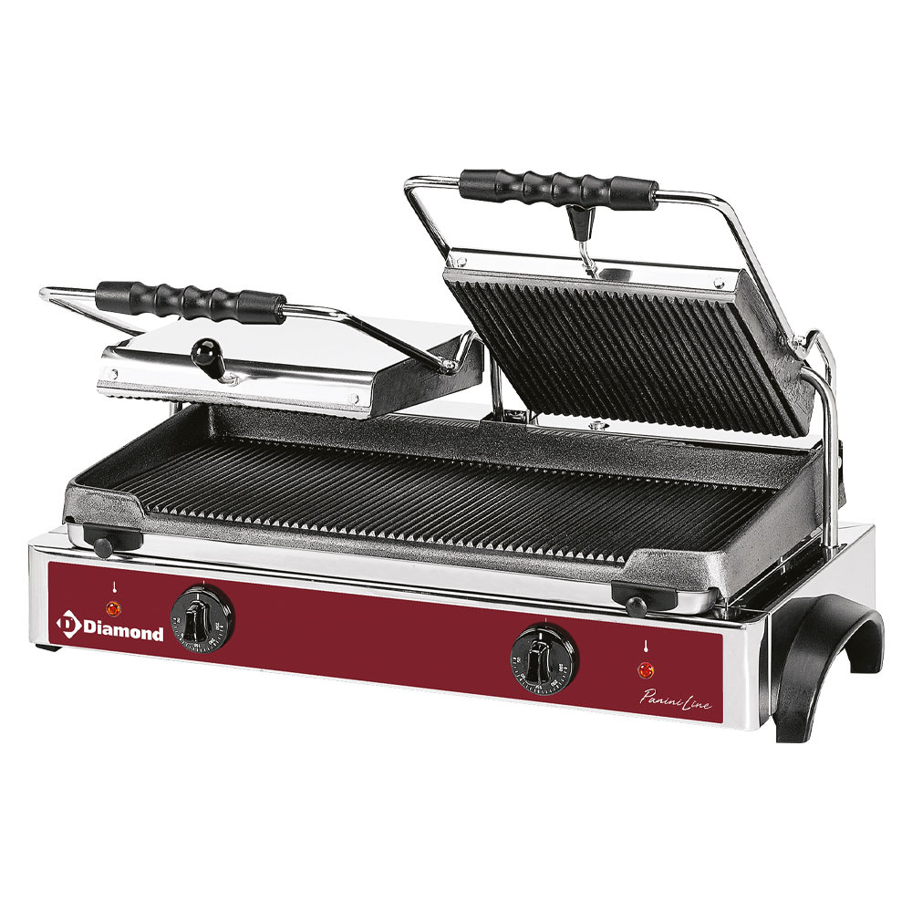 Image Elektrische panini grill DUBBEL, geribde platen 0