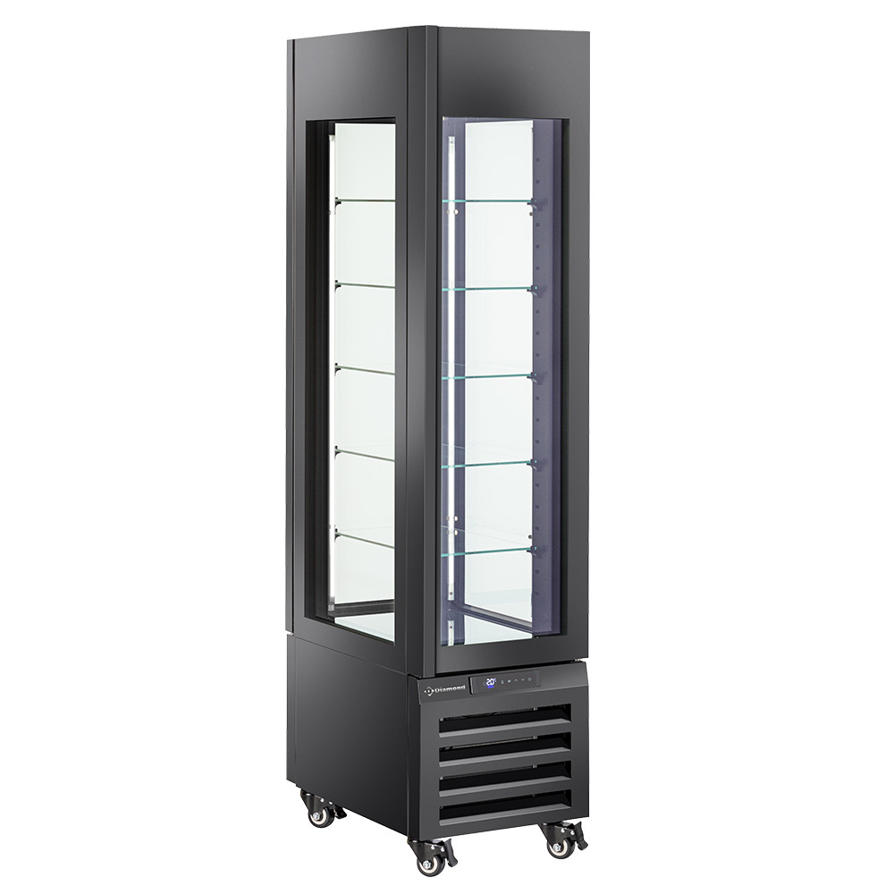 Image FULL glazen vitrine" 260 Lt., 5 glazen niveaus, geventileerd - ICE CREAM & PASTRY - ZWART 0