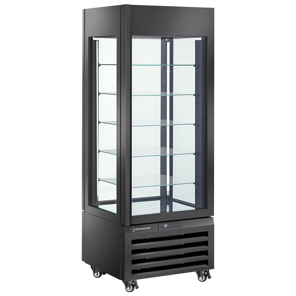 Image FULL glazen vitrine" 440 Lt., 5 glazen niveaus, geventileerd - ICE CREAM & PASTRY - ZWART 0