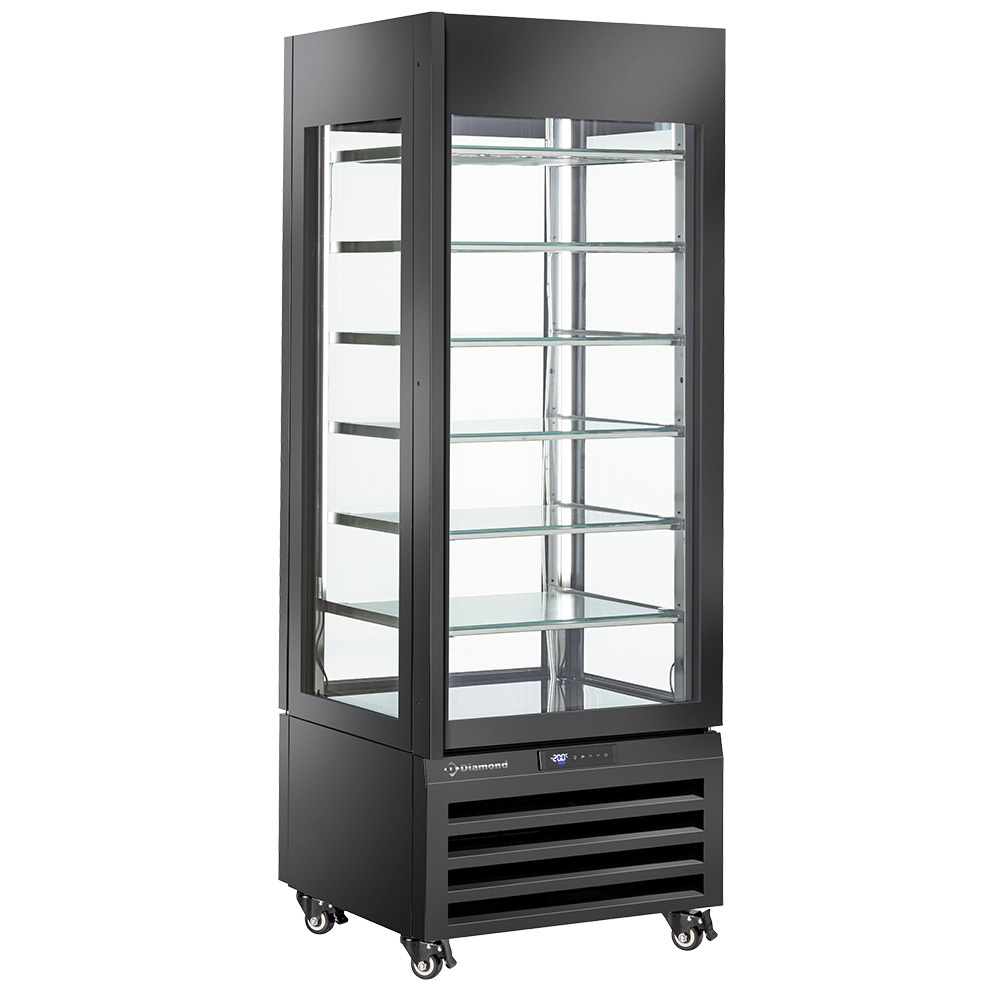 Image FULL glazen vitrine" 440 Lt., 6 glazen niveaus, statisch - ICE CREAM - ZWART 0