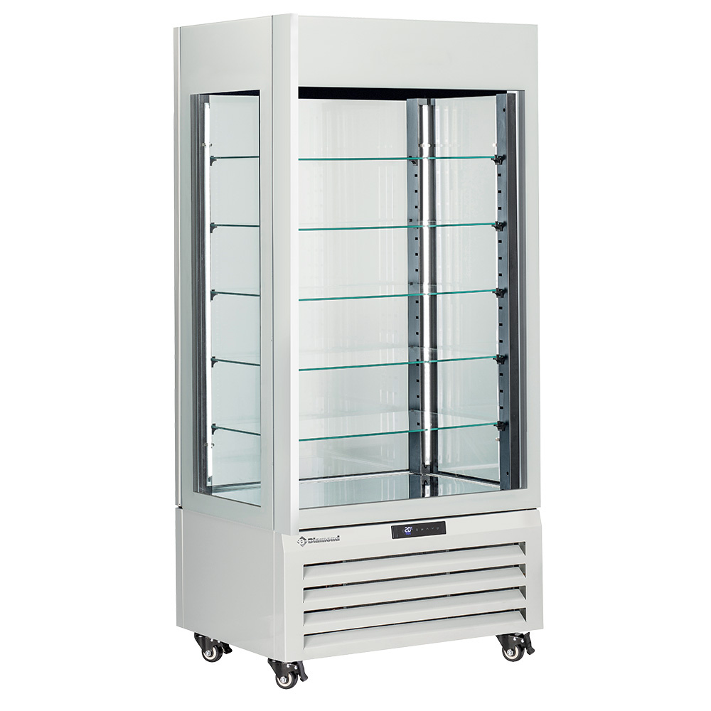 Image FULL glazen vitrine" 600 Lt., 5 glazen niveaus, geventileerd - ICE CREAM & PASTRY - WIT 0