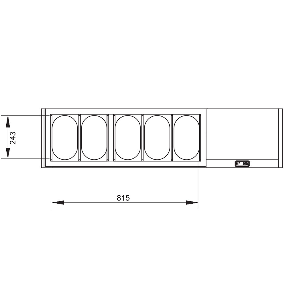 Image Gekoelde structuur GN 5x1/4 , met deksel 1