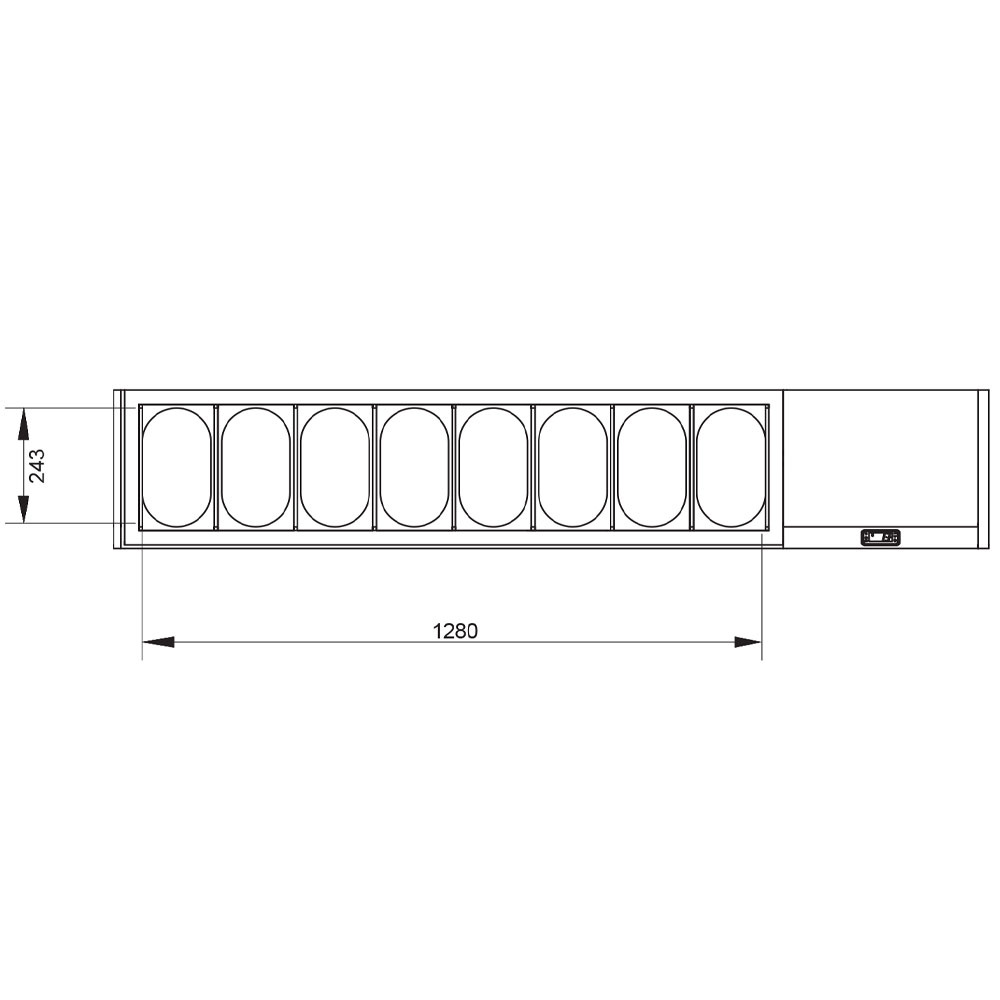 Image Gekoelde structuur GN 8x1/4, met deksel 1