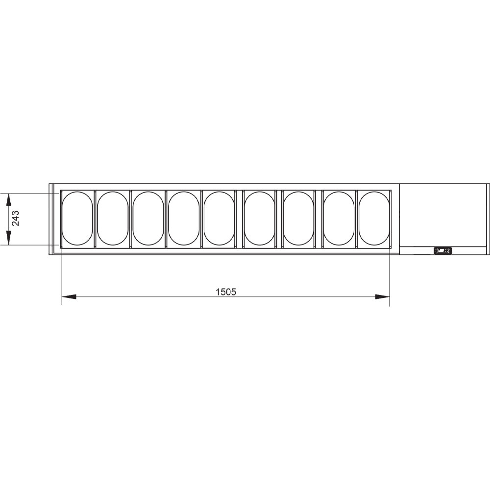 Image Gekoelde structuur GN 9x1/4, met rechte ruit 1