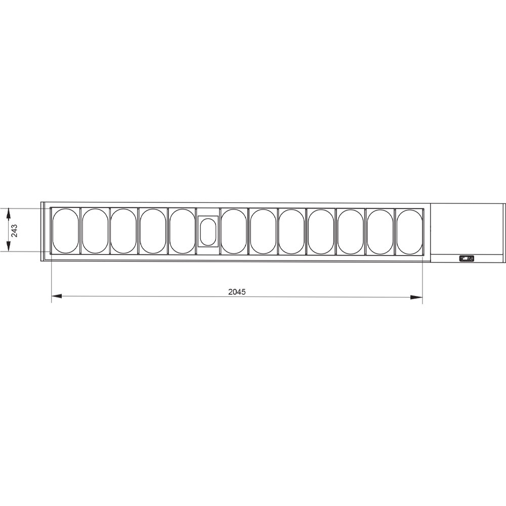 Image Gekoelde structuur GN 12x1/4, 1x1/9,, met rechte ruit 1