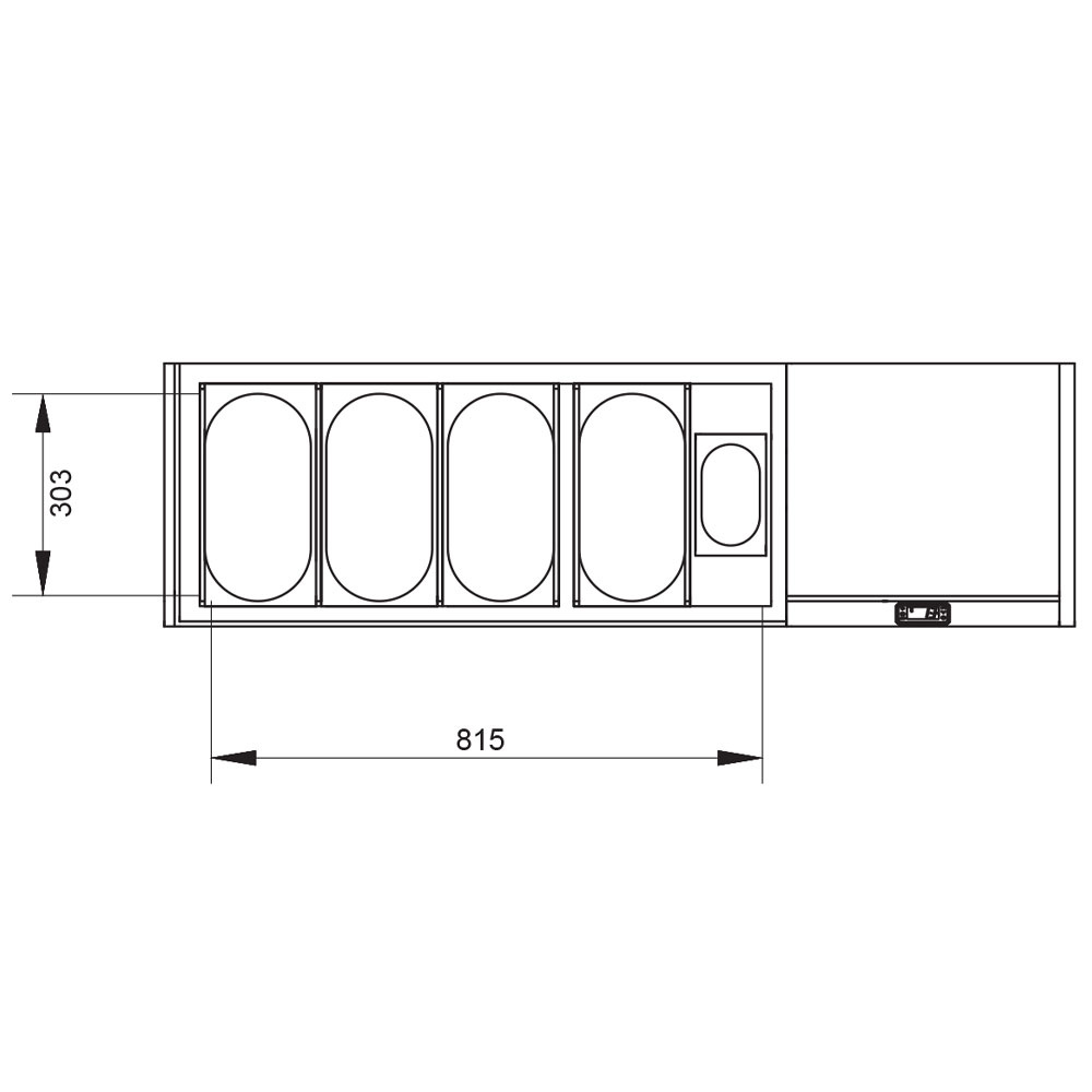 Image Gekoelde structuur GN 4x1/3, 1x1/9,, met deksel 1