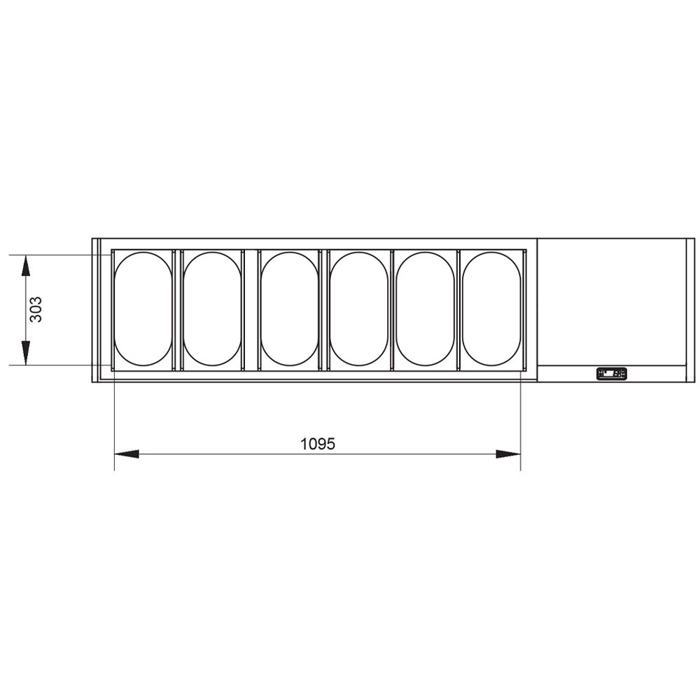 Image Gekoelde structuur GN 6x1/3, met rechte ruit 1