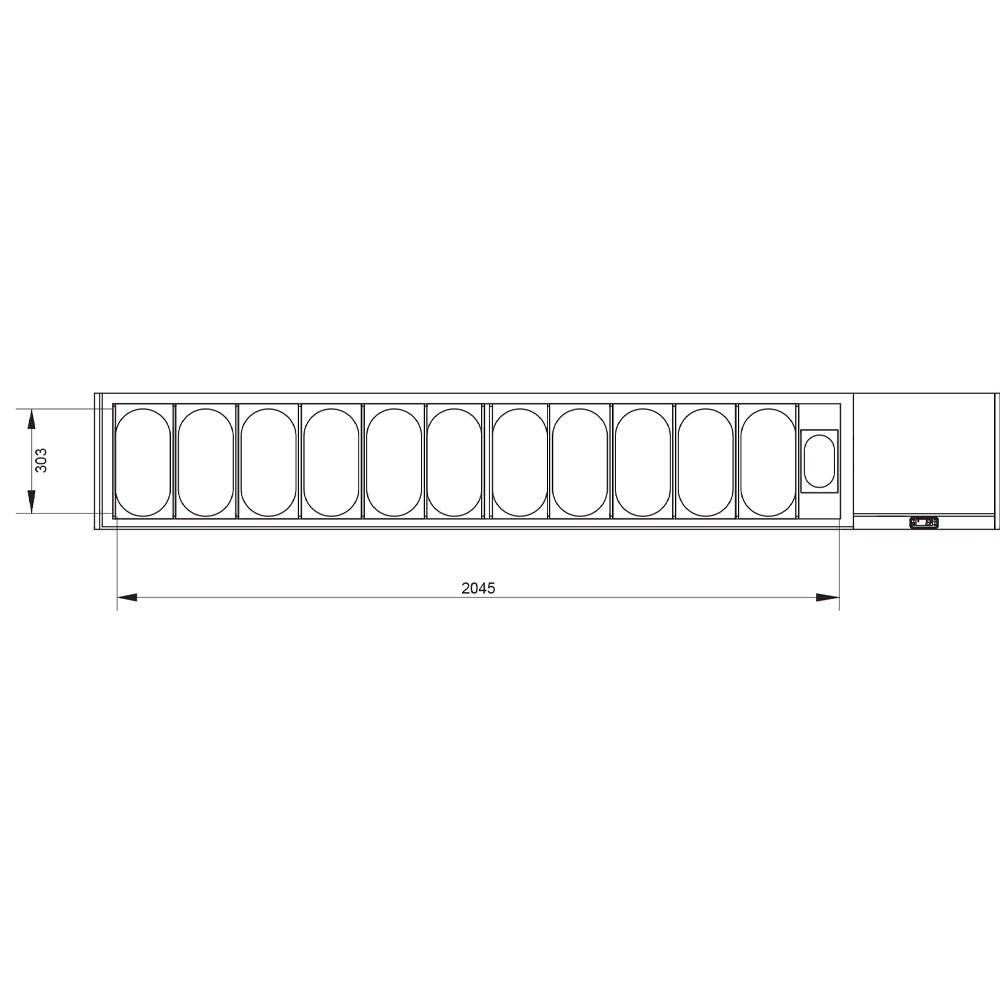 Image Gekoelde structuur GN 11x1/3, 1x1/9, met rechte ruit 1