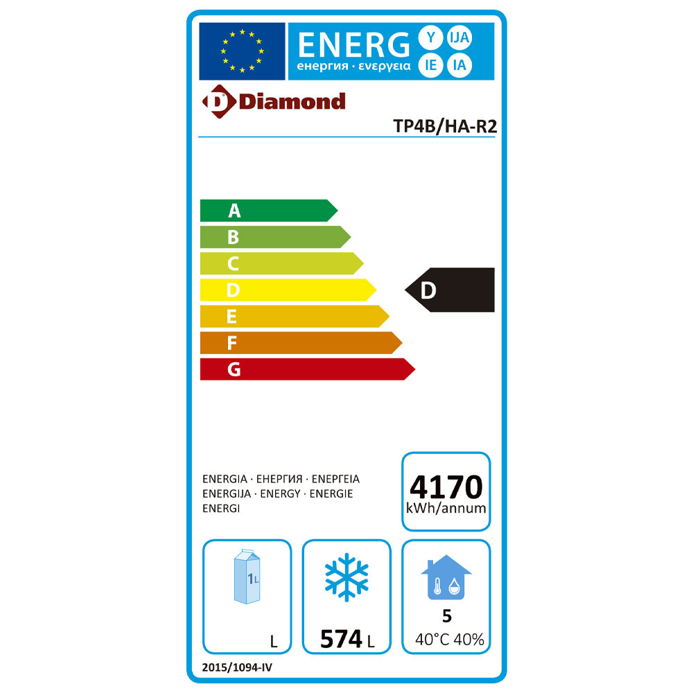 Image Wand diepvriestafel, geventileerd, 4 deuren EN 600x400, 760 liter 1