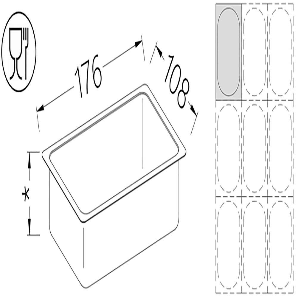 Image Gastronorm bak 1/9 h100 mm 0