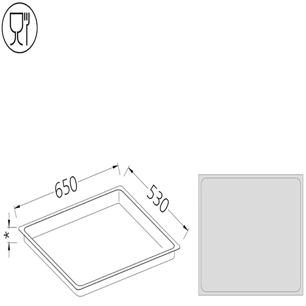 Image Gastoronom bak in inox h200mm - cap.58,4L. 0