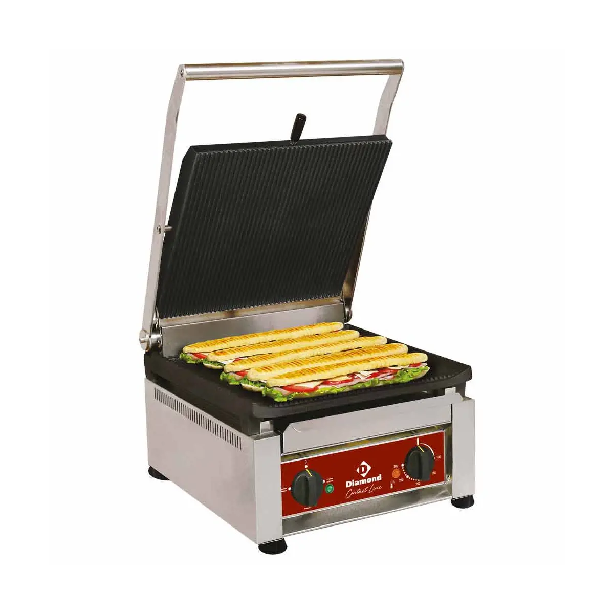image contact-grill "hoog rendement", geëmailleerde platen 0