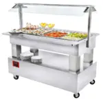 Image Buffet - Salad bar, gekoeld, 4x GN 1/1-150 (wit hout) 0