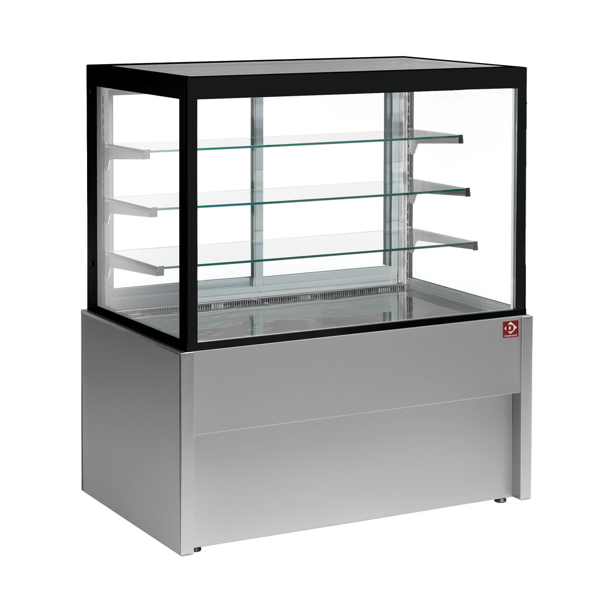 image panoramische uitstaltoonbank, verwarmd, 4 niveaus, zonder reserve - grijs 0