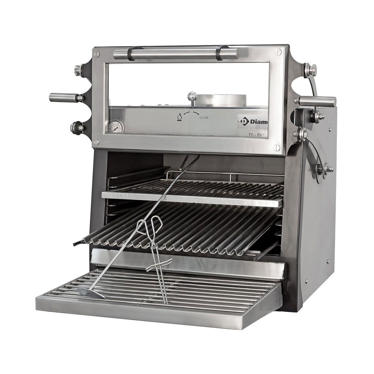 image houtskooloven-bbq, gn 1/1 (60 kg/h)/ - hefbare deur/roestvrij staal 0