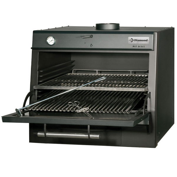 image houtskooloven-bbq, gn 1/1 + gn2/4 (75 kg/h)/zwart 0