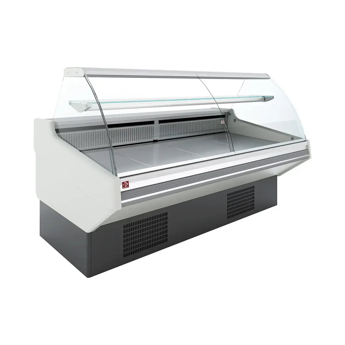 image geventileerde toonbank, met opslag, gebogen glas - witte voorkant 0