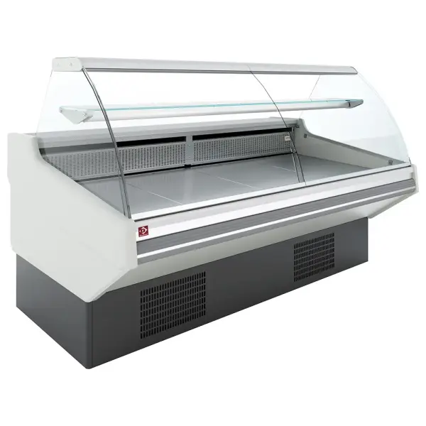 Image Geventileerde toonbank, met opslag, gebogen glas - WITTE voorkant 0