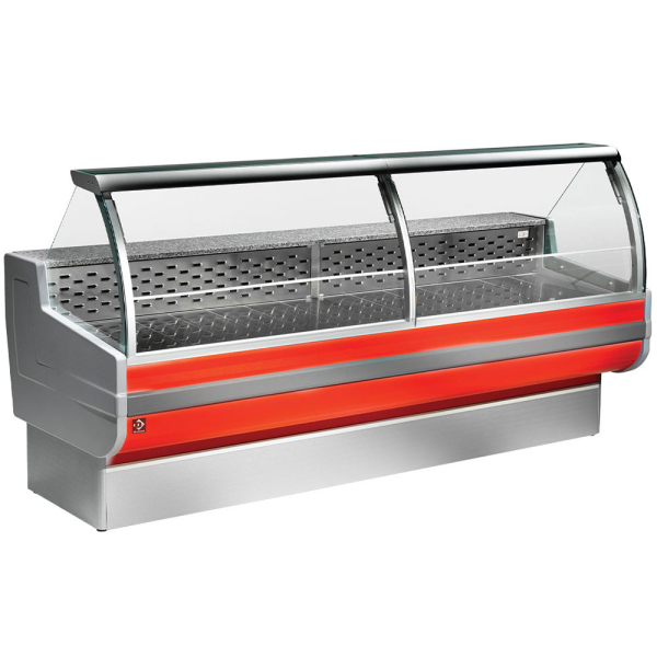 image gekoelde vitrinetoonbank, gebogen ruit, geventileerd, met reserve 0