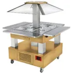 Image Eiland bain-marie warm buffet 4x GN 1/1-150 (licht hout) 0