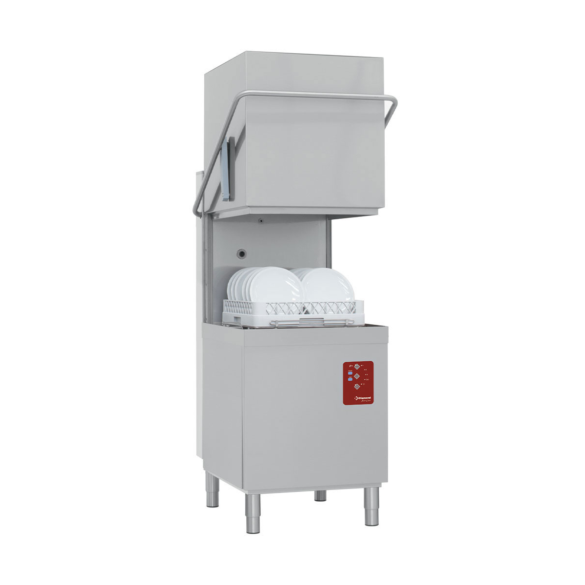 image vaatwasser met kap, mand 500x500 mm + break tank 0