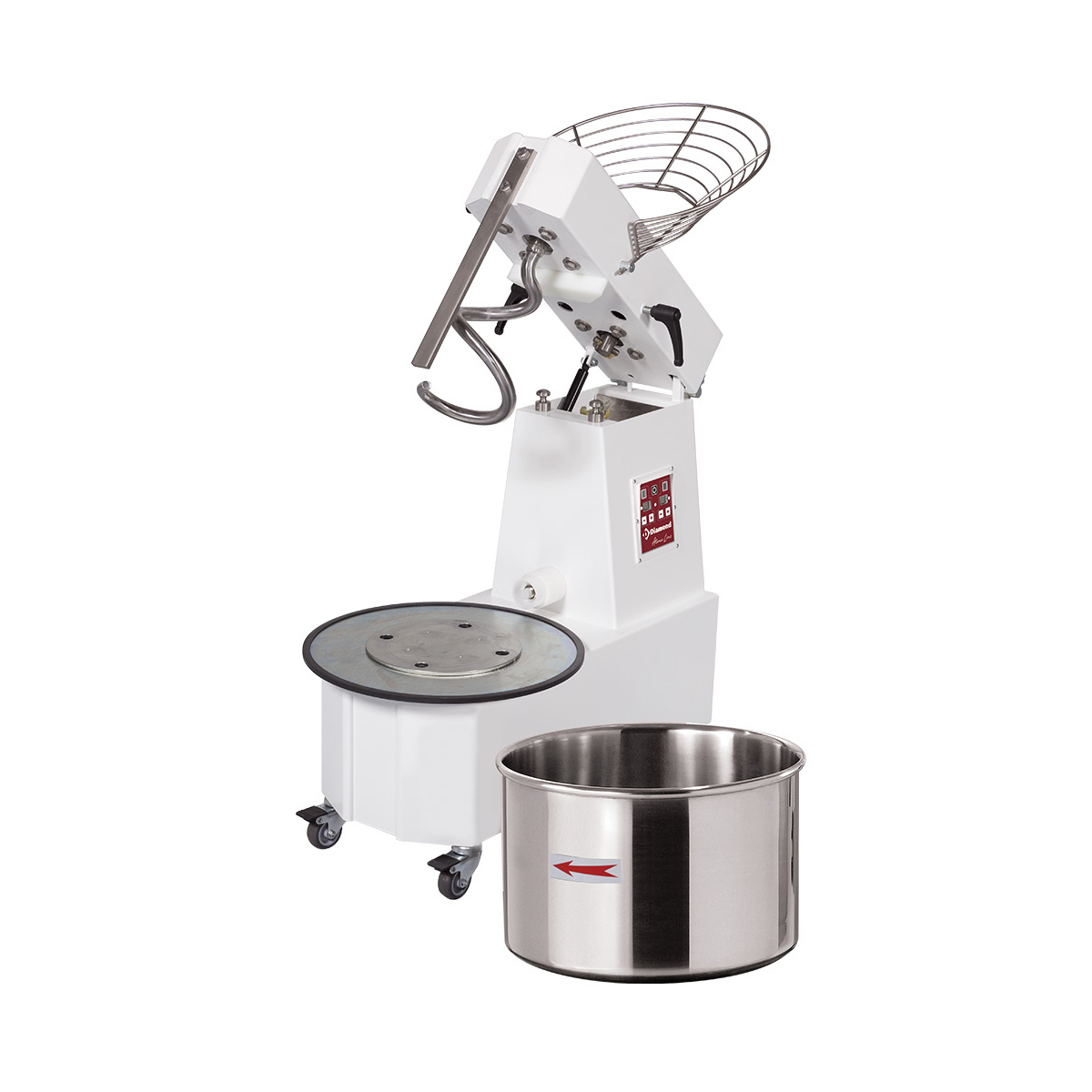image spiraalkneder 33 liters kantelbare kop, verwijderbare kuip, 2 snelheden, - automatisch, digitaal, op wielen 0