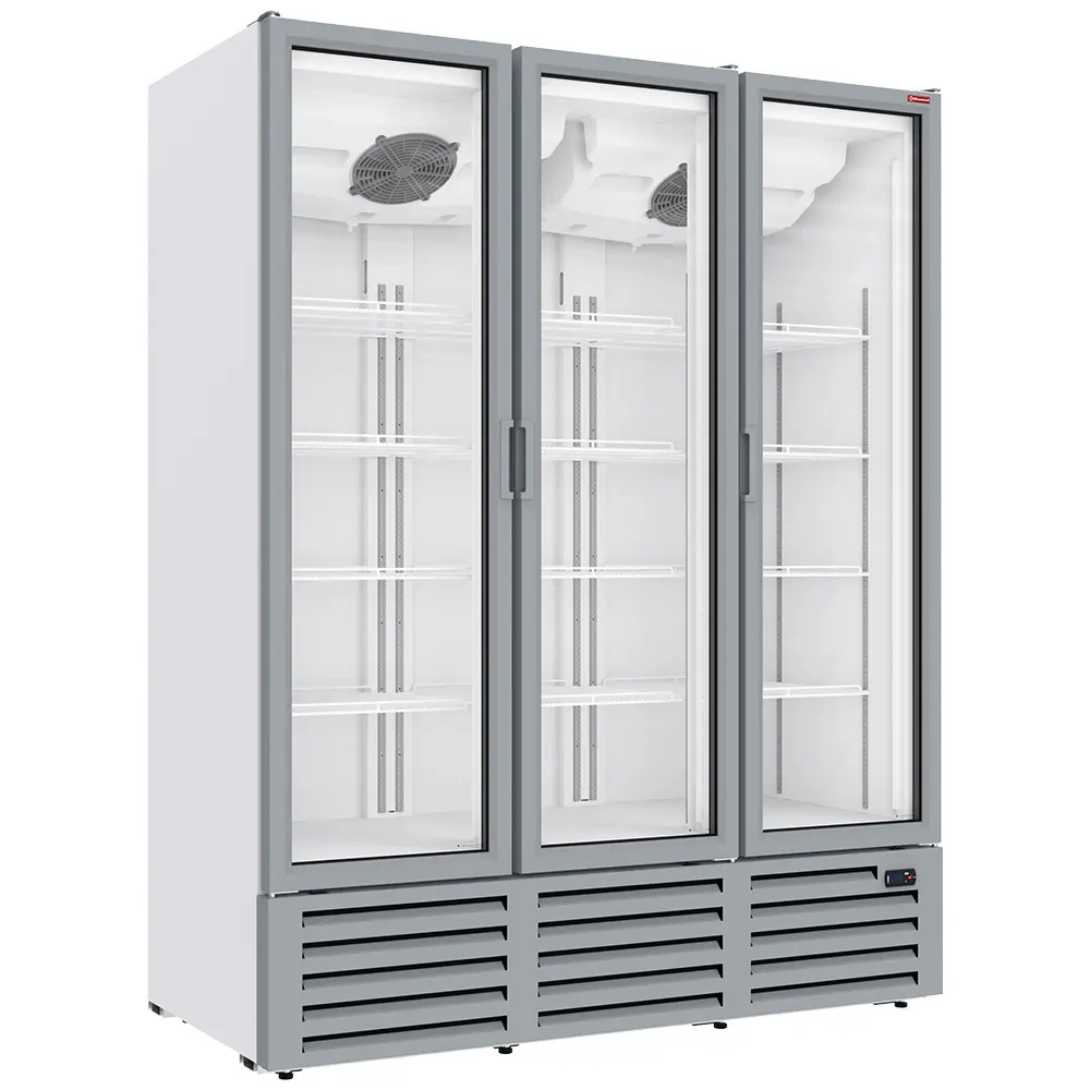 Image Positieve gekoelde vitrine 1455 liter, 3 draaideuren - WIT 0