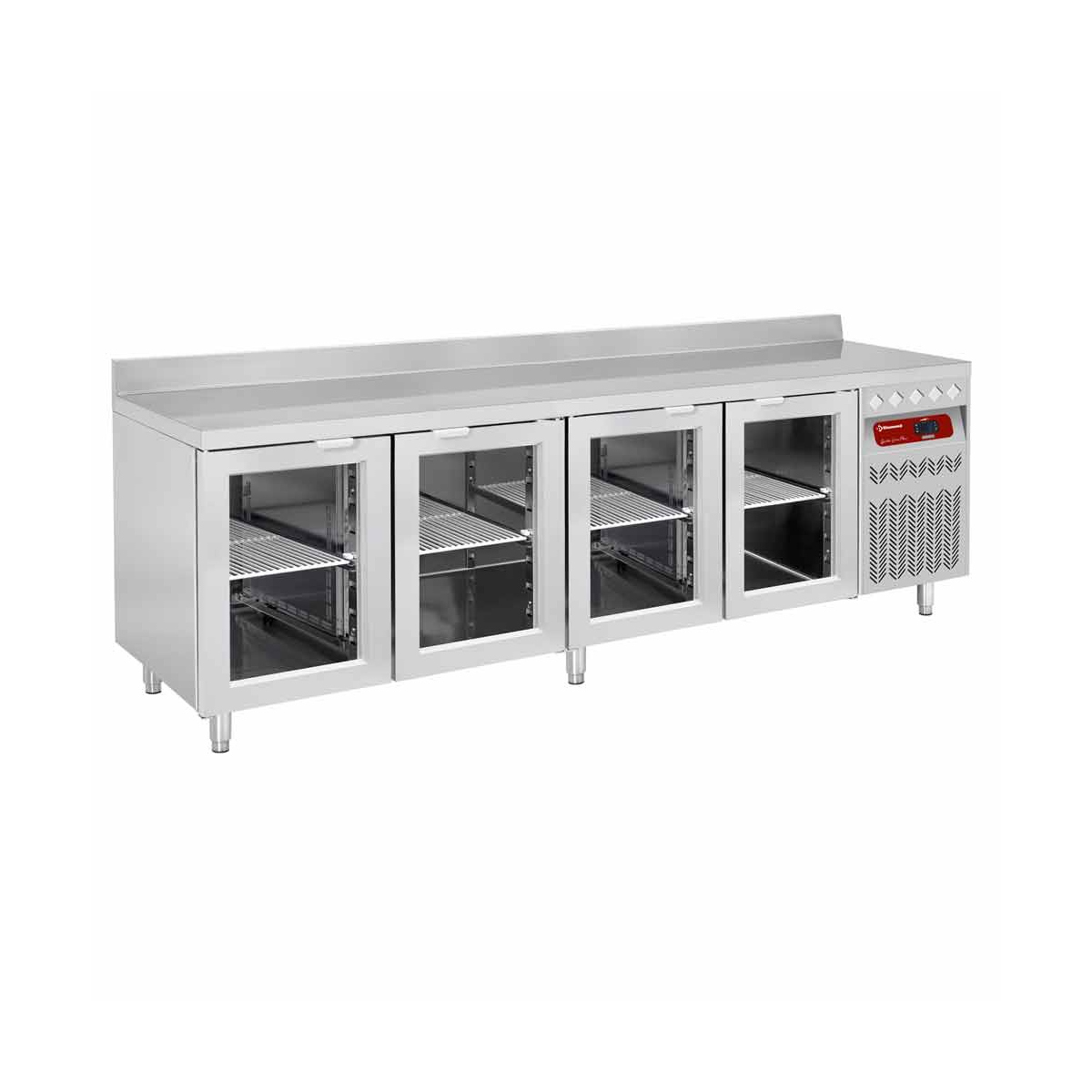 image wand- koeltafel geventileerd, 4 glazen deuren gn 1/1, 550 liter 0