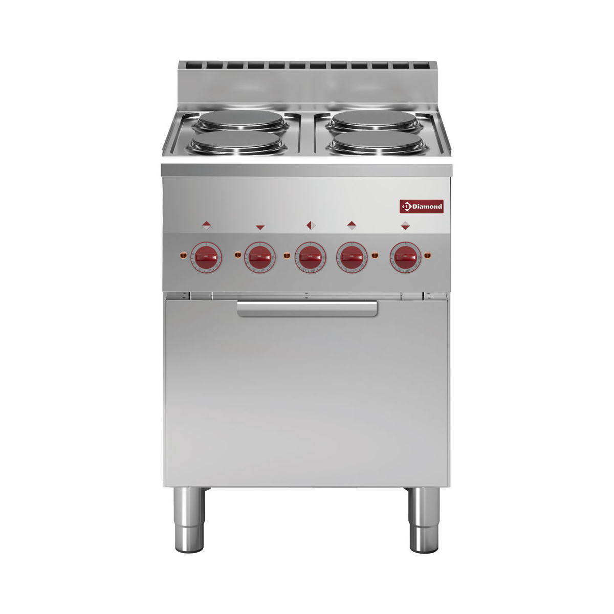image fornuis 4 kookplaten en elektrische convectie-oven gn 2/3 0
