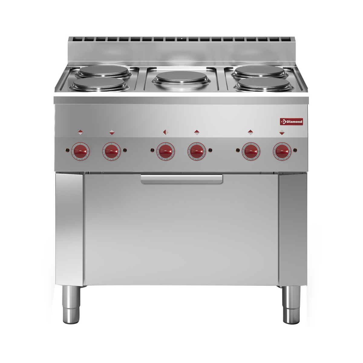 image fornuis 5 kookplaten en elektrische convectie-oven gn 1/1 0