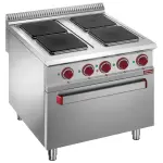 Image Elektrisch fornuis met 4 vierkante kookplaten op elektrische GN 2/1 oven 0
