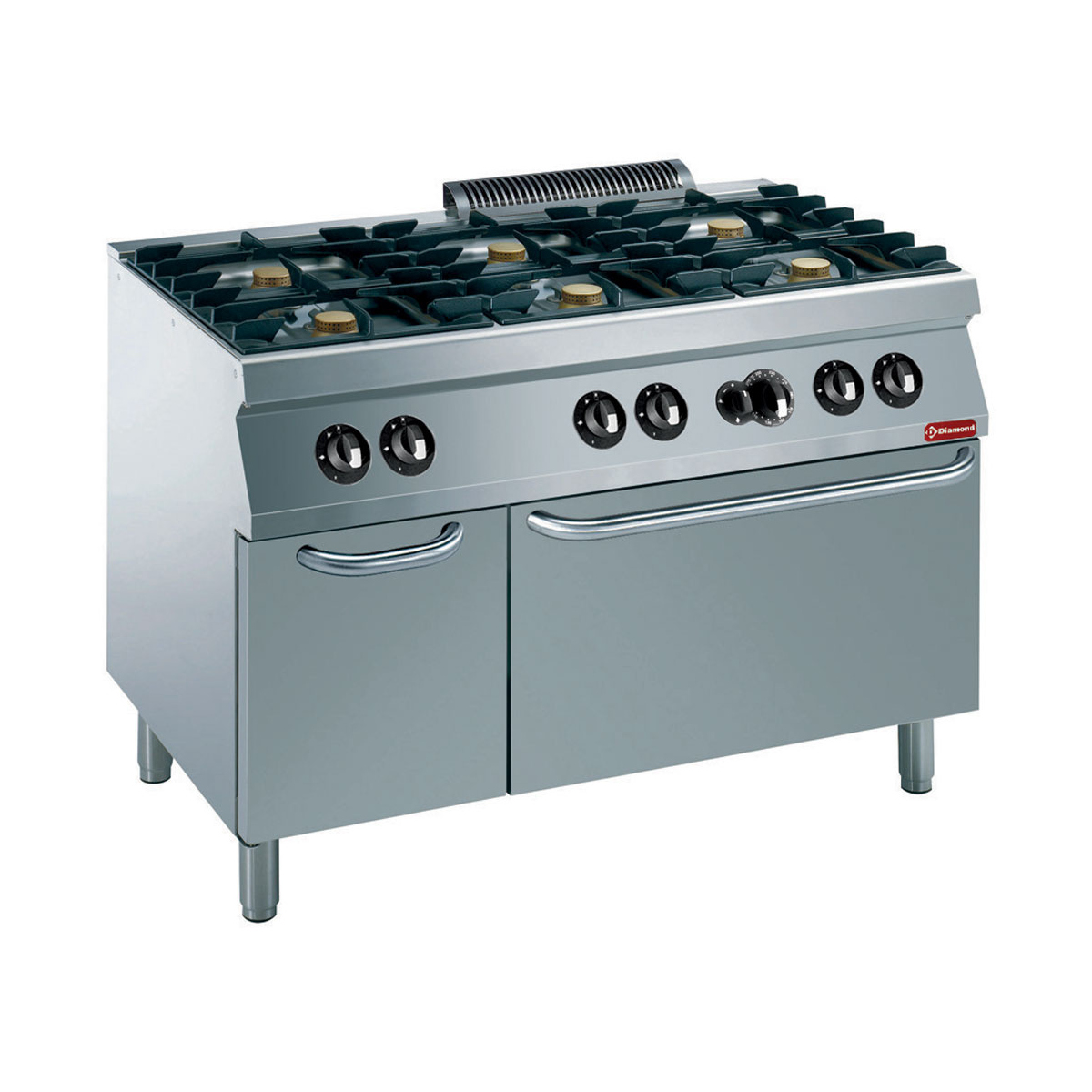 image fornuis 6 vuren, gasoven gn 2/1, neutrale kast 0