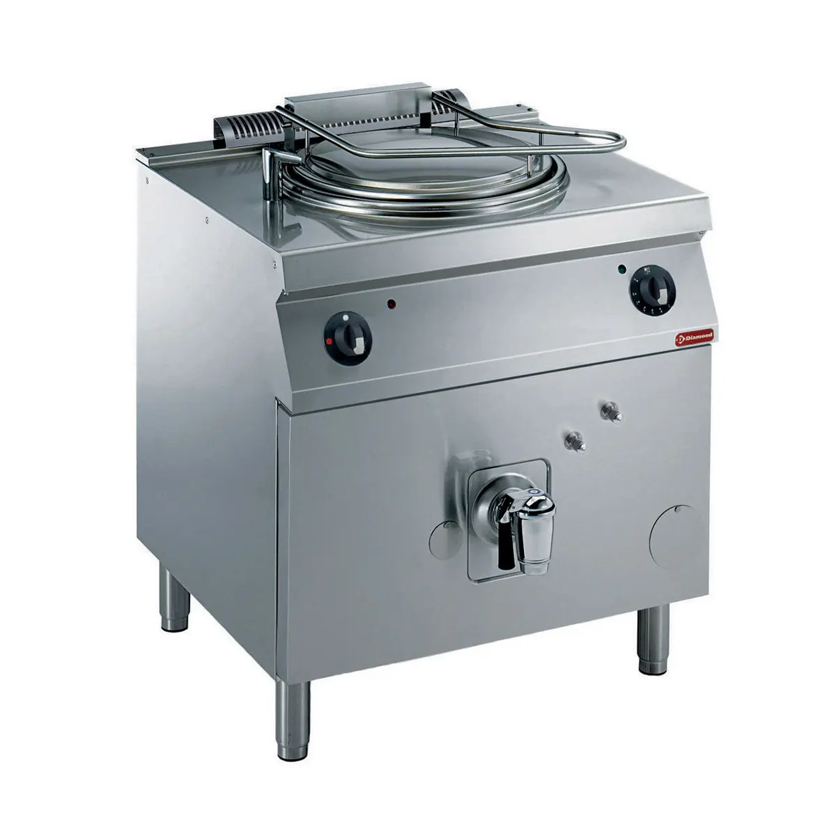 image ronde kookketel op gas, 60 liter, indirecte verwarming, op onderstel 0
