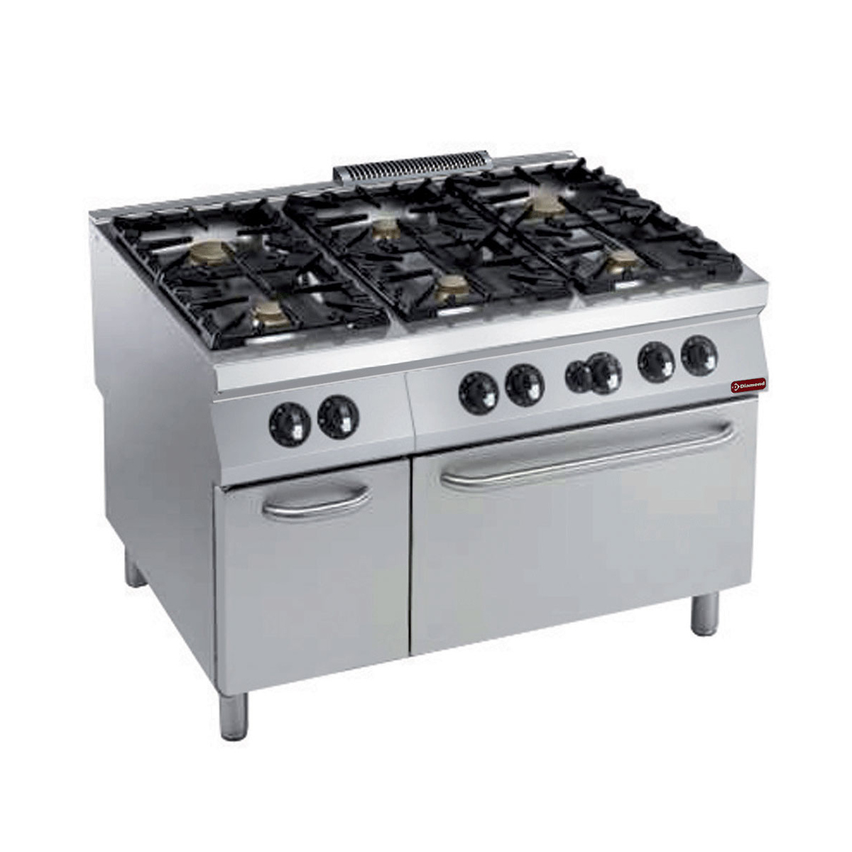 image gasformuis 6 branders, gasoven gn 2/1, armoire neutre 0