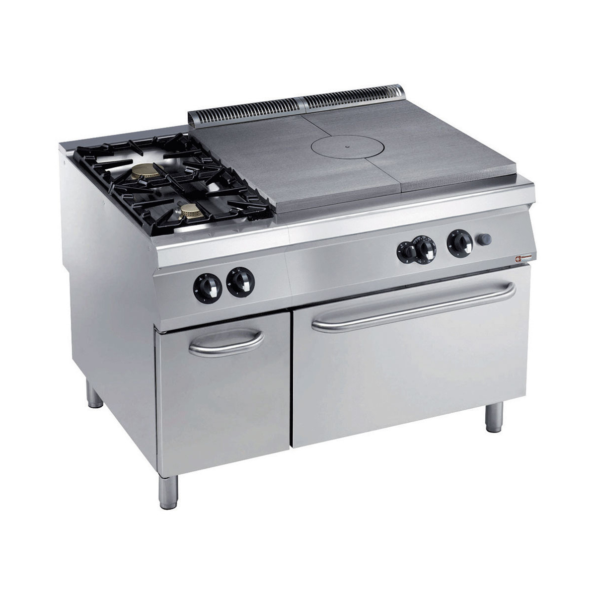 image fornuis, doorkookplaat, 2 gasbranders, gasoven 0