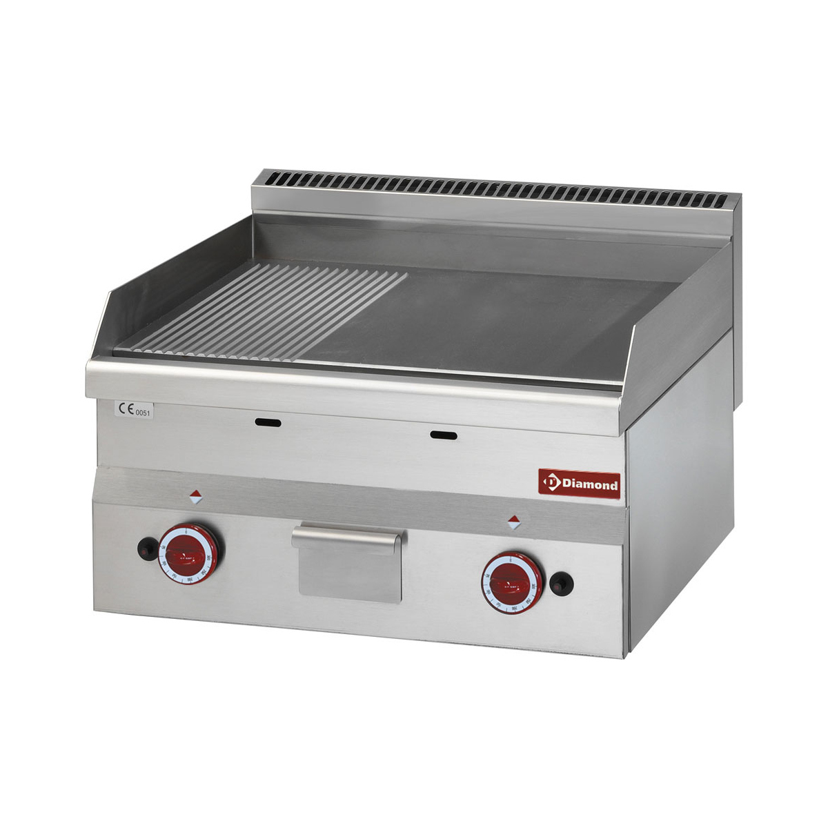 image bakplaat gas, 2/3 glad en 1/3 gegroefd -top- 0