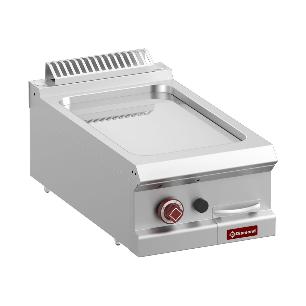 image braadplaat op gas met vlakke plaat, hard verchroomde, module 1/2 -top- 0