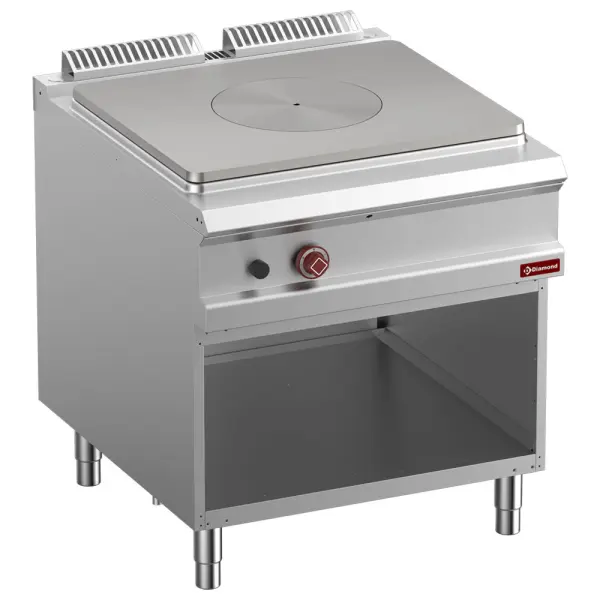 Image Gasfornuis met doorkookplaat op open kast 0