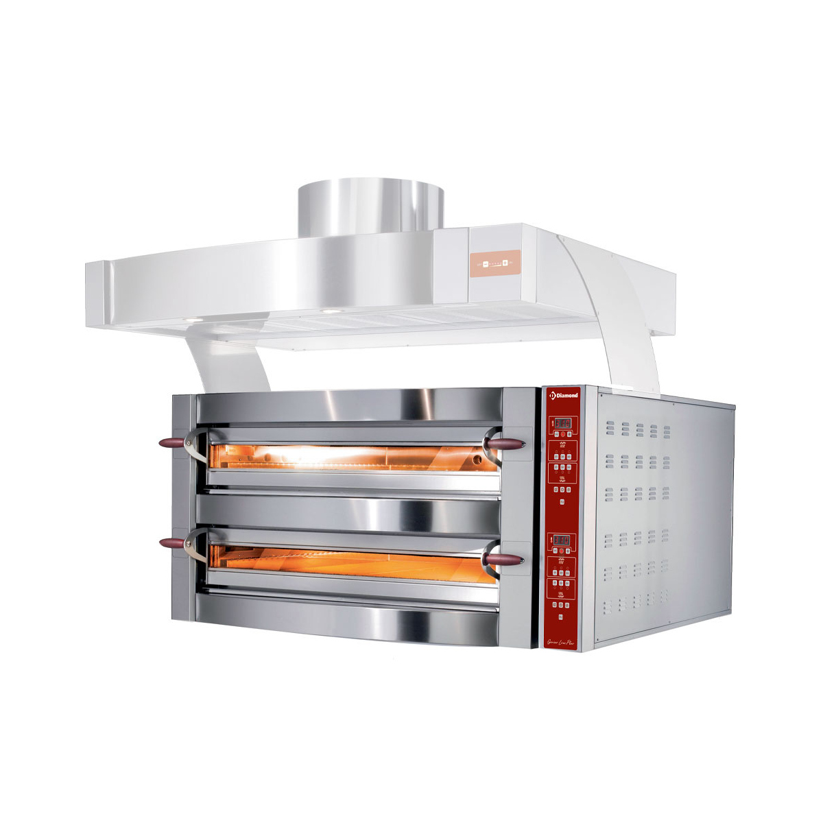 image elektrische oven, 2 kamers, 2x 6 pizza's ø 350 mm 0