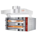 Image Elektrische oven, 2 kamers, 2x 4 pizza's Ø 350 mm 0