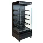 Image Warmte vitrine, zelfbediening, met glazen deur, op wielen - FULL BLACK 0