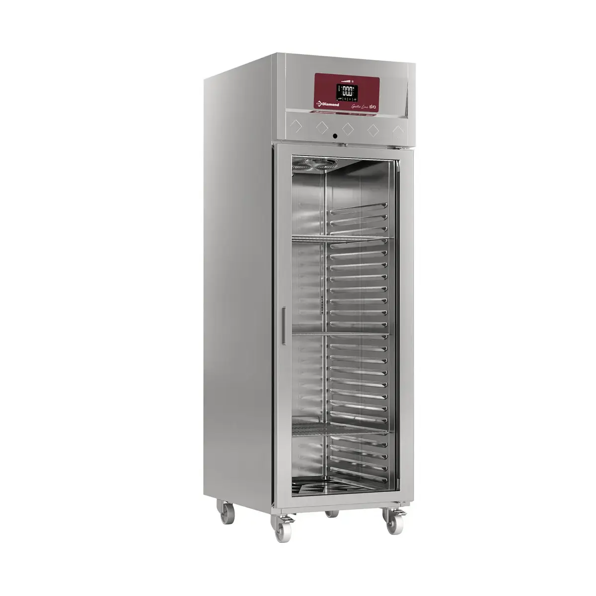 image vrieskast geventileerd 700 liter, 1 glazen deur gn 2/1, op wielen 0