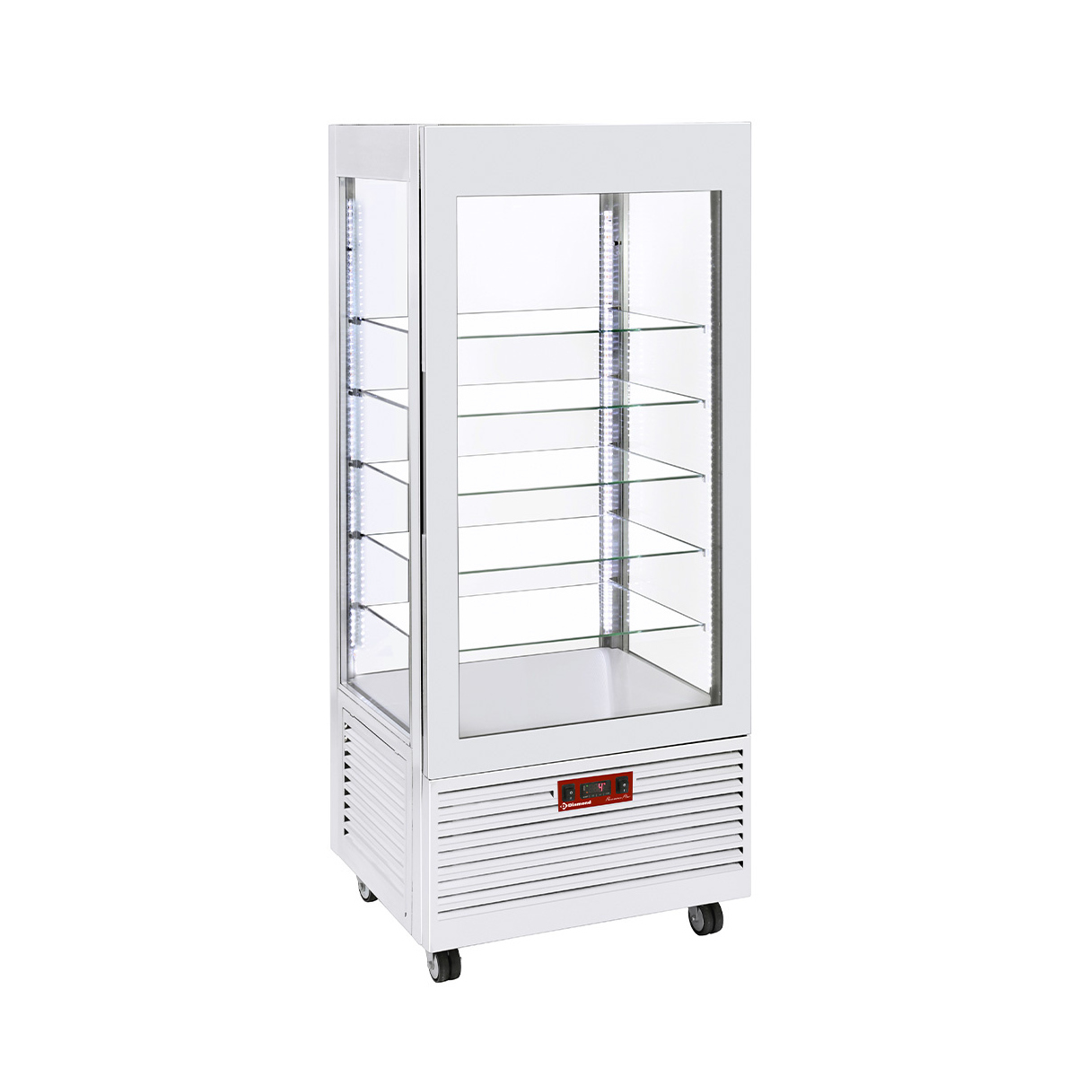 image vitrine 4 zijden t° negatief, 5 niveaus in glas, geventileerd, 480 lit., wit 0